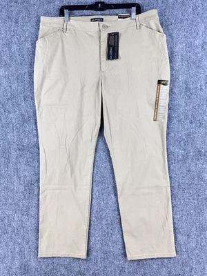 Pantalones Lee para mujer talla 20 lavado y uso sin esfuerzo beige pierna recta tiro medio nuevos con etiquetas Foto 1 de 4