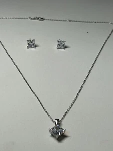 Affinity diamonique qvc Sterlingsilber Ohrringe mit passender Halskette Set - Bild 1 von 17