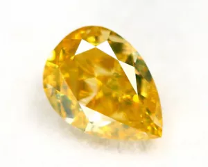 0.42Ct VVS Fancy Orange Yellow High-End Pear Shape Natural Real Diamond ba1590 - Picture 1 of 1