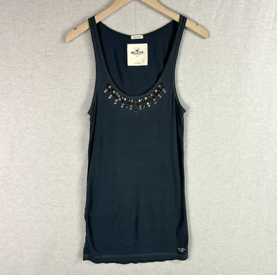 Camiseta sin mangas acanalada vintage Hollister para mujer Y2K talla L lentejuelas ajustada preppy años 90 Foto 1 de 4