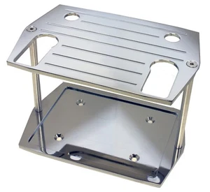 BALL MILLED CHROME BILLET ALUMINUM OPTIMA GROUP 75-25 BATTERY TRAY - CHEVY FORD - Picture 1 of 1