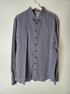 Armani Collezioni Flachs Lin Hemd Herren 2Xlarge blau grau gestreift Baumwolle klassisch - Bild 1 von 9
