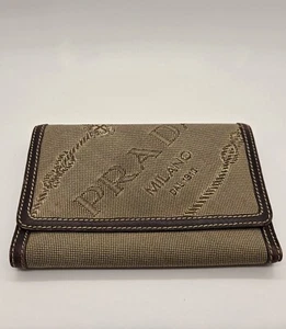 Prada Beige Canvas Trifold Wallet 1M0510 162411 - Picture 1 of 8