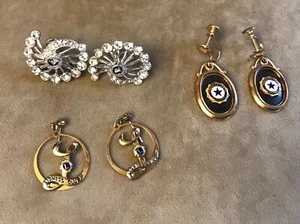 3 PAIR of Vintage Lions Club International & American Legion Auxiliary Earrings - Picture 1 of 9