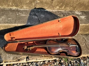 Gorgeous Old Antique Stainer Marked Violin German In GSB Case As Is For Luthier - Picture 1 of 24
