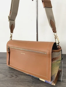 PAUL SMITH SCHULTERTASCHE LEDER ABGESETZT BLUMENDRUCK BASKETWEAVE EINZELHANDEL 650 £ - Bild 1 von 23