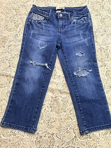 Mudd Girls Youth Capris Womens Jeans Designer Blue Sz. 12 Kids School Summer - Picture 1 of 9