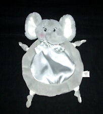 Bearington Baby Collection Elephant Blanket Satin Tummy Knotted Knots Lovey