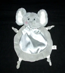 Bearington Baby Collection Elephant Blanket Satin Tummy Knotted Knots Lovey - Picture 1 of 1