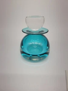 Michael Trimpol blaugrün Parfümflasche Heißglas Studio Kunst 1997 - Bild 1 von 11