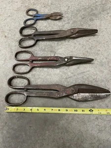 BS8 Vintage Wiss Lote De 4 Recortes De Lata De Metal Media Luna EE. UU. ¡Enorme! - Imagen 1 de 5