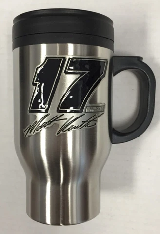 Matt Kenseth #17 NASCAR Tumbler 16oz Pewter Logo Stainless Travel Thermal Mug Cover