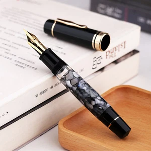 Majohn P139 Piston Fountain Pen #6 #8 EF/F/M Nib Brass Piston Gift Pen GrayP0H0 - Picture 1 of 10
