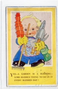 (Gd1822) Mabel Lucie Attwell, Valentines 4582, A Garden Is A Blessing !, 1944 - Picture 1 of 4