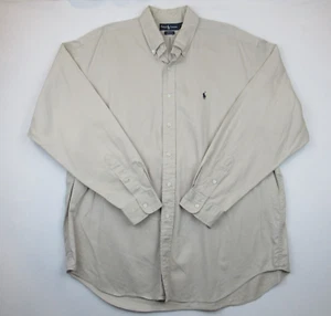 Ralph Lauren Men's Size XL Blake Button Up Dress Shirt Beige Long Sleeve - Picture 1 of 10