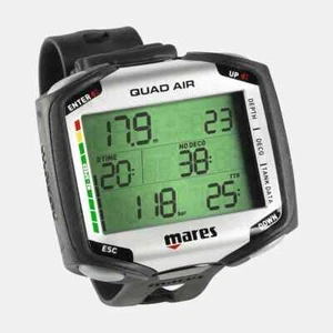 Computadora de muñeca de buceo Mares QUAD Air - negra/plateada - 414169-BKBK - Imagen 1 de 1
