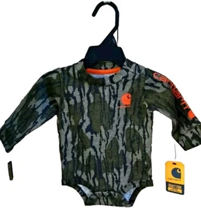 Carhartt Bebé Manga Larga Camuflaje Una Pieza 6 Meses Mossy Oak Bottomland - Imagen 1 de 3