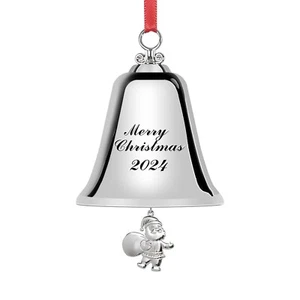 Santa Claus Bell Ornaments Silver Bells Decorations Indoor, Santa Claus Ornam... - Picture 1 of 7