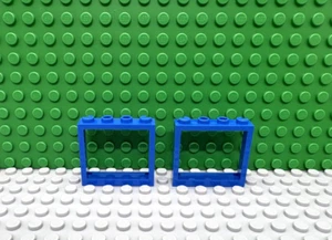 Lego 2 Blue 1x4x3 window frame NO lens NEW - Picture 1 of 1