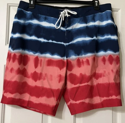 Nuevo con etiquetas No Boundaries talla 36 rojo azul tie dye bañador board shorts para hombre Foto 1 de 4