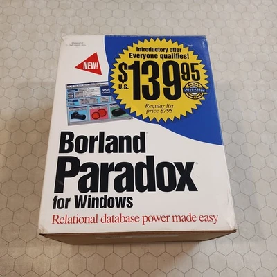 Borland Paradox 1.0, Windows, sealed 3.5" disks, 1990s, relational database - Image 1 of 4