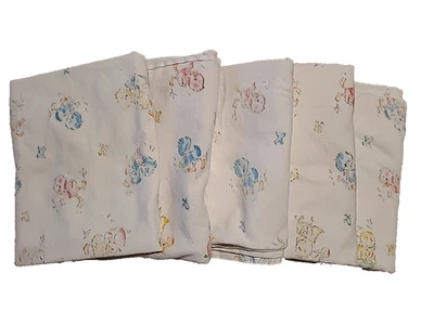 Lot 5 Vintage 70's Baby Hospital Receiving Flannel Blankets Ducks 30x36 inches - Image 1 of 4