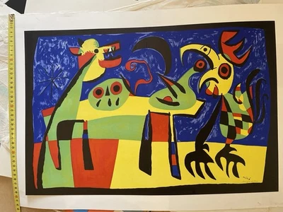 Joan Miró Original Lithograph “Le Coq et le Chien aboyant à la Lune” Maeght 1953 - Bild 1 von 2