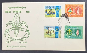 Conjunto de 4 estampillas de exploradores y guías iraquíes de Irak, FDC 11967, FDC - Imagen 1 de 1