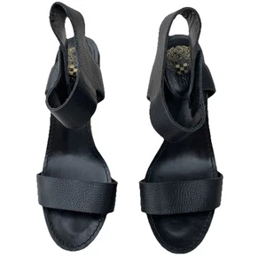 Vince Camuto Genuine Leather Sandals Black Sz 7.5 Womens - Picture 1 of 11