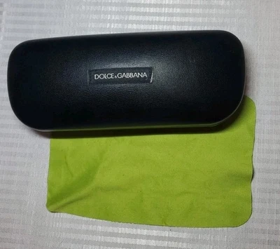  Dolce & Gabbana Black Leather Clamshell Eye Glass/Sunglass Case  - Image 1 of 4