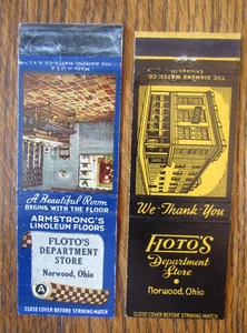 FLOTO'S DEPARTMENT STORE MATCHBOOK COVERS: NORWOOD, OHIO EMPTY MATCHCOVERS -A23 - Picture 1 of 2