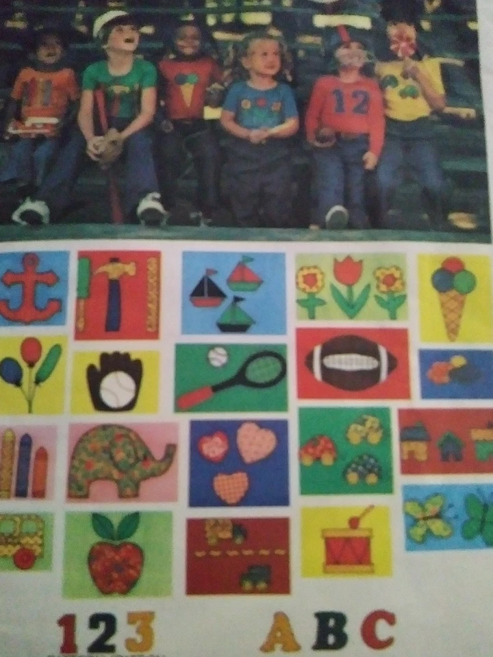 HTF Vintage Vogue Pattern 1352 Child's T-Shirt & Applique Transfers Size 6-MIOP - Image 1 of 1