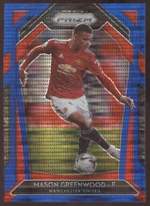 2020-21 Panini Prizm EPL Mason Greenwood MU Prizm Blue Pulsar 118/195 - Picture 1 of 2