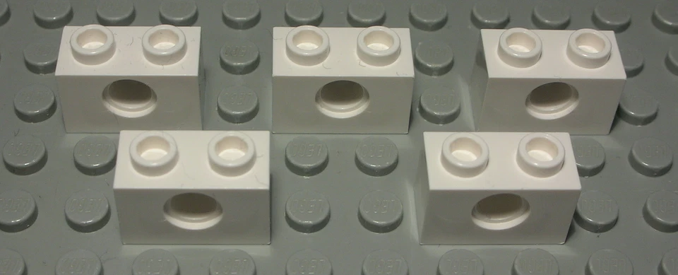 Lego Technic Lochstein 1x2 Weiss 5 Stück - Bild 1 von 1