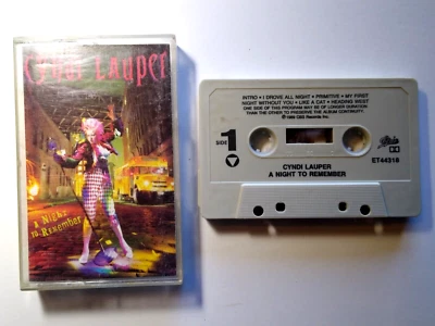 Cyndi Lauper A Night To Remember Cassette Tape 1989 New Wave Pop Rock Synth-Pop - Image 1 of 2