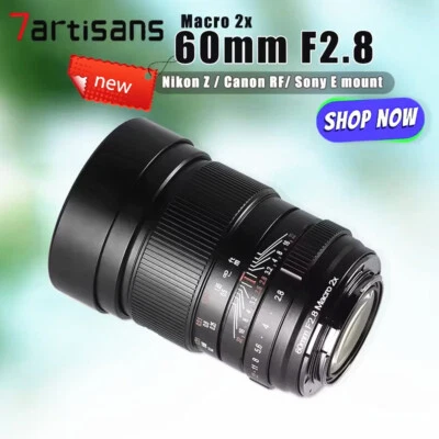 7artisans 60mm F2.8 Macro 2x Full Frame Large Aperture Lens for Canon Nikon Sony - Image 1 of 4