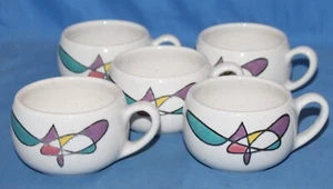 Juego De Colección De 5 Tazas De Té Café Poppytrail De Metlox California Freeform - Imagen 1 de 2