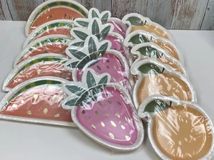 Summer Party Paper Plates Watermelon Strawberry Peach Lot of 112 Plates - New - Picture 1 of 10