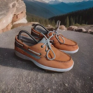 L.L. Bean Casco Bay Womens Boat Shoes Size 9 M Leather Laced Causal 286841 - Picture 1 of 11