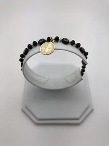 Pulsera De Ojoitos Negra Y Medalla De San Benito Black Evil Eye Bracelet  - Picture 1 of 2