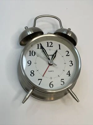 Sharp SPC800 Metal Alarm Bell Battery Operated Clock - Image 1 of 4
