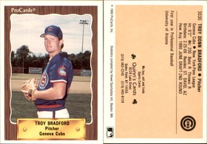 Troy Bradford 1990 ProCards #3030 Card *AutographDen*
