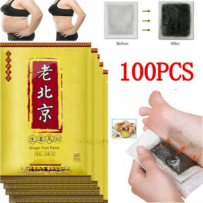 50/100 Ginger Foot Pads Detox Patches Detoxif...