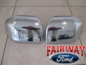 15 thru 20 F-150 OEM Genuine Ford Parts Chrome Mirror Cover Skull Cap Set of 2 - Picture 1 of 10