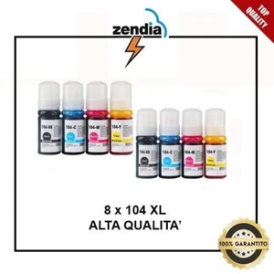 8 x Inchiostro ricarica per Epson Ecotank ET1810 ET2810 ET2821 WF7010 WF7110 104 - Afbeelding 1 van 2