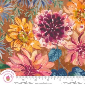 Moda FLORIBUNDA 39800 16 Amber Orange Floral CREATE JOY Quilt Fabric WATERCOLOR - Picture 1 of 6