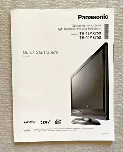 OEM Panasonic (TH-42PX75X/TH-50PX75X) HD Plasma TV User Manual (English/Spanish) - Picture 1 of 2