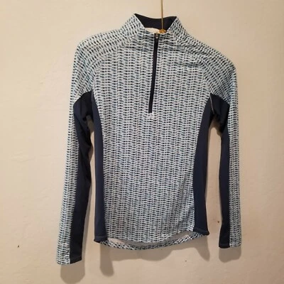 New Adidas Women's XS Aeroready UPF Long Sleeve Polo Shirt White/Sky Tint - Image 1 of 4