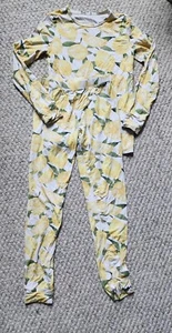 Little Pajama Co. Kids Pajama Set Citrus Lemon Viscose Bamboo Size 6T - Picture 1 of 5