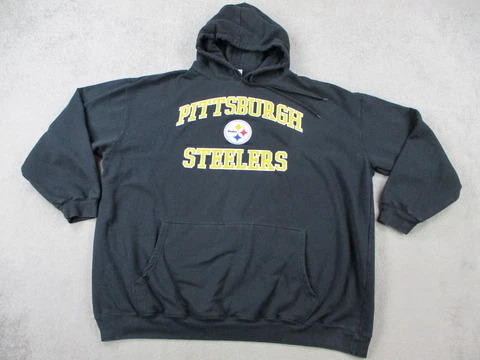 Pittsburgh Steelers Sweater Mens 4XLT Black Hoodie NFL Football Adult Majestic Cover